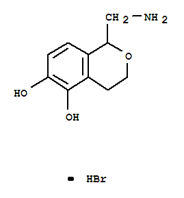 Molecular Structure of 111699-25-3 (1H-2-Benzopyran-5,6-diol,1-(aminomethyl)-3,4-dihydro-, hydrobromide (1:1))