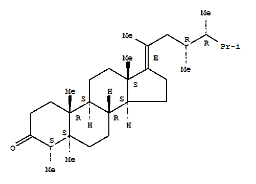 Molecular Structure of 111974-10-8 (Ergost-17(20)-en-3-one,4,5,23-trimethyl-, (4a,5a,17E,23R)- (9CI))