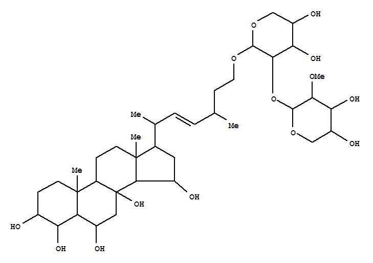 112058-00-1,27-Norergost-22-ene-3,4,6,8,15-pentol,26-[[2-O-(2-O-methyl-b-D-xylopyranosyl)-b-D-xylopyranosyl]oxy]-, (3b,4b,5a,6a,15b,22E,24x)- (9CI),PlacentosideA