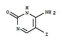 Molecular Structure of 1122-44-7 (2(1H)-Pyrimidinone,6-amino-5-iodo-)