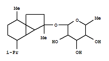 112543-27-8,b-D-Galactopyranoside,(3R,3aR,3bR,4S,7R,7aR)-octahydro-3,7-dimethyl-4-(1-methylethyl)-1H-cyclopenta[1,3]cyclopropa[1,2]benzen-3-yl6-deoxy- (9CI),b-D-Galactopyranoside,octahydro-3,7-dimethyl-4-(1-methylethyl)-1H-cyclopenta[1,3]cyclopropa[1,2]benzen-3-yl6-deoxy-, [3R-(3a,3aa,3bb,4b,7a,7aR*)]-;1H-Cyclopenta[1,3]cyclopropa[1,2]benzene, b-D-galactopyranoside deriv.; Arvoside A
