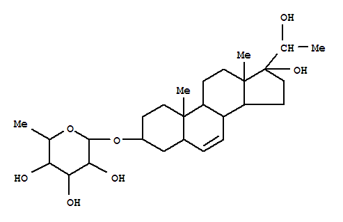 Molecular Structure of 112667-05-7 (b-D-Galactopyranoside, (3b,5a,20R)-17,20-dihydroxypregn-6-en-3-yl 6-deoxy- (9CI))