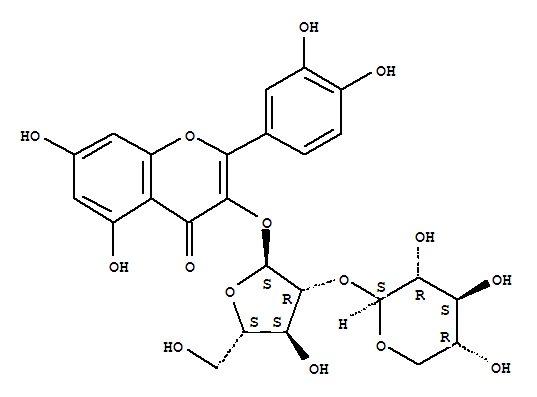 112693-20-6,4H-1-Benzopyran-4-one,2-(3,4-dihydroxyphenyl)-5,7-dihydroxy-3-[(2-O-b-D-xylopyranosyl-a-L-arabinofuranosyl)oxy]-,Polifolioside