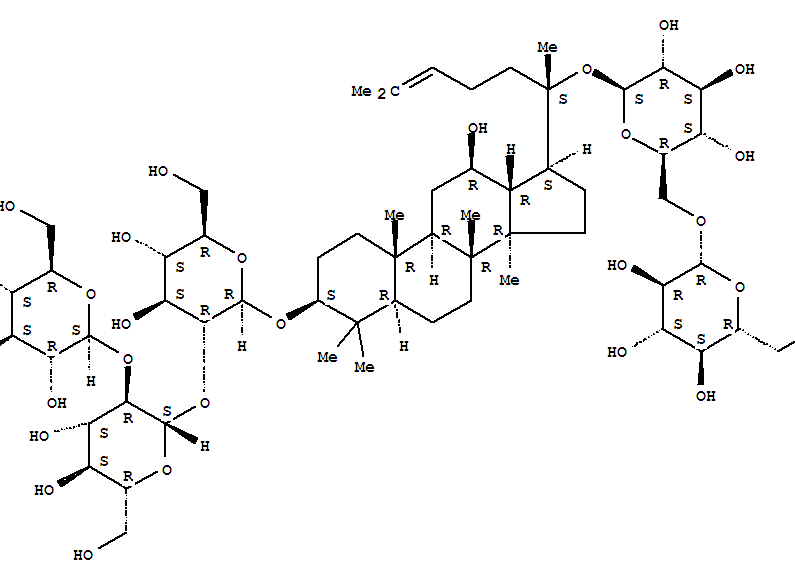 â-D-Glucopyranoside,(3â,12â)-20-[(6-O-â-Dglucopyranosyl- â-D-glucopyranosyl)oxy]-12- hydroxydammar-24-en-3-yl O-â-D-glucopyranosyl-(1f2)-O-â-Dglucopyranosyl-((112722-00-6)