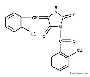 Molecular Structure of 112806-18-5 ((5Z)-3-[(2-chlorophenyl)carbonyl]-5-[(2-chlorophenyl)methylidene]-2-thioxoimidazolidin-4-one)
