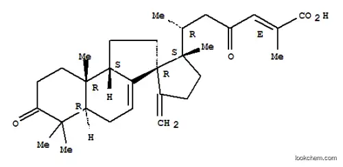 Molecular Structure of 113105-28-5 (2-Heptenoic acid,2-methyl-6-[(1'R,2'S,5aR,9aR,9bS)-1,2,5a,6,8,9,9a,9b-octahydro-2',6,6,9a-tetramethyl-5'-methylene-7-oxospiro[3H-benz[e]indene-3,1'-cyclopentane]-2'(5H)-yl]-4-oxo-,(2E,6R)-)