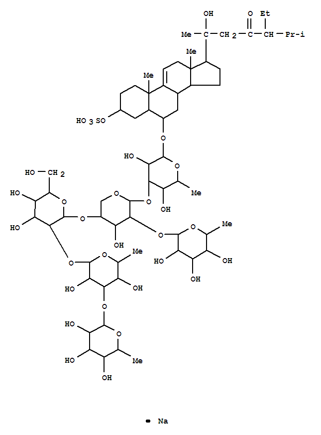 Stigmast-9(11)-en-23-one,6-[(O-6-deoxy-b-D-galactopyranosyl-(1®3)-O-6-deoxy-b-D-galactopyranosyl-(1®2)-O-b-D-glucopyranosyl-(1®4)-O-[6-deoxy-b-D-glucopyranosyl-(1®2)]-O-b-D-xylopyranos