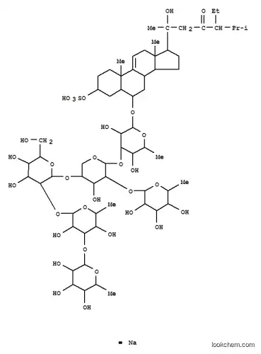 Molecular Structure of 113322-00-2 (Stigmast-9(11)-en-23-one,6-[(O-6-deoxy-b-D-galactopyranosyl-(1®3)-O-6-deoxy-b-D-galactopyranosyl-(1®2)-O-b-D-glucopyranosyl-(1®4)-O-[6-deoxy-b-D-glucopyranosyl-(1®2)]-O-b-D-xylopyranosyl-(1®3)-6-deoxy-b-D-glucopyranosyl)oxy]-20-hydroxy-3-(sulfooxy)-,monosodium salt, (3b,5a,6a)- (9CI))