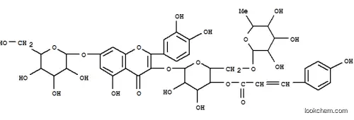 Molecular Structure of 113349-36-3 (4H-1-Benzopyran-4-one,3-[[6-O-(6-deoxy-a-L-mannopyranosyl)-4-O-[(2Z)-3-(4-hydroxyphenyl)-1-oxo-2-propenyl]-b-D-galactopyranosyl]oxy]-2-(3,4-dihydroxyphenyl)-7-(b-D-glucopyranosyloxy)-5-hydroxy-(9CI))