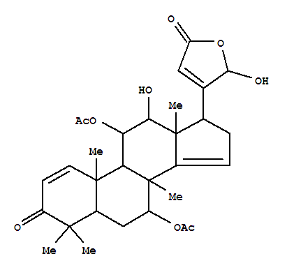 Molecular Structure of 113375-80-7 (Carda-1,14,20(22)-trienolide,7,11-bis(acetyloxy)-12,21-dihydroxy-4,4,8-trimethyl-3-oxo-, (5a,7a,11a,12a,13a,17a)- (9CI))