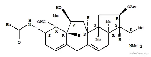 Molecular Structure of 113762-73-5 (Benzamide,N-[(2R,3S,3aR,9S,10R,10aR,11S,12aR,12bS)-2-(acetyloxy)-3-[(1S)-1-(dimethylamino)ethyl]-10-formyl-1,2,3,3a,4,6,8,9,10,10a,11,12,12a,12b-tetradecahydro-11-hydroxy-3a,10,12b-trimethylbenzo[4,5]cyclohept[1,2-e]inden-9-yl]-)