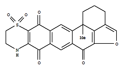 Molecular Structure of 113831-00-8 (1H,6H-Furo[4',3',2':8,9]phenanthro[2,3-g][1,4]benzothiazine-6,8,13(9H,14bH)-trione,2,3,10,11-tetrahydro-14b-methyl-, 12,12-dioxide, (+)-)