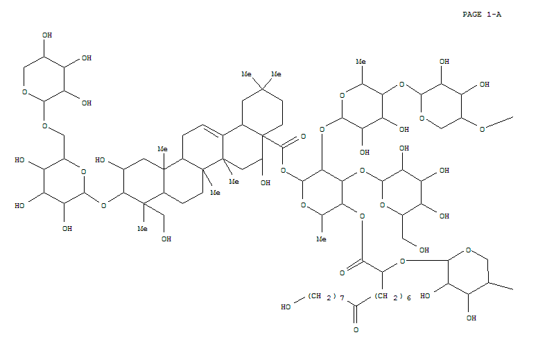 113900-79-1,Olean-12-en-28-oicacid, 3-[(6-O-a-L-arabinopyranosyl-b-D-glucopyranosyl)oxy]-2,16,23-trihydroxy-,O-D-apio-b-D-furanosyl-(1®4)-O-b-D-xylopyranosyl-(1®4)-O-6-deoxy-a-L-mannopyranosyl-(1®2)-O-[b-D-glucopyranosyl-(1®3)]-6-deoxy-4-O-[16-hydroxy-1,9-dioxo-2-(b-D-xylopyranosyloxy)hexadecyl]-b-D-galactopyranosyl ester, (2b,3b,4a,16a)- (9CI),CrocosmiosideC