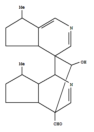 Molecular Structure of 114558-81-5 (Spiro[4H-cyclopenta[c]pyridine-4,9'-[1,4]ethano[4H]cyclopenta[c]pyridine]-4'-carboxaldehyde,1',4a,4'a,5,5',6,6',7,7',7'a-decahydro-8'-hydroxy-7,7'-dimethyl- (9CI))
