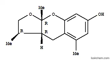Molecular Structure of 114567-29-2 (4H-Furo[2,3-b][1]benzopyran-7-ol,2,3,3a,9a-tetrahydro-3,5,9a-trimethyl-, (3R,3aR,9aR)-rel-(+)-)