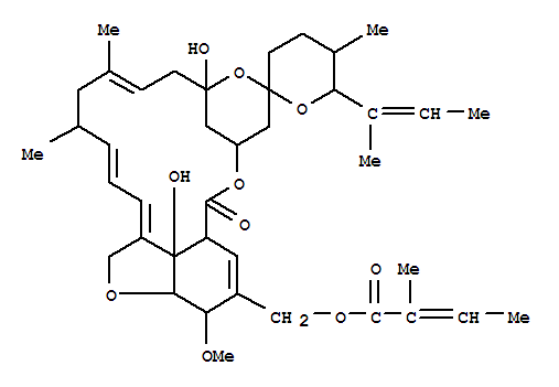 Molecular Structure of 115021-84-6 (Milbemycin B,28-deoxy-6,28-epoxy-22-hydroxy-26-[(2-methyl-1-oxo-2-butenyl)oxy]-25-[(1S)-1-methyl-1-propenyl]-,(6R,22R,25S)- (9CI))