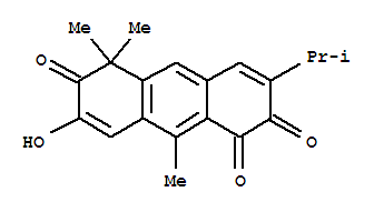 Molecular Structure of 115333-92-1 (1,2,6(5H)-Anthracenetrione,7-hydroxy-5,5,9-trimethyl-3-(1-methylethyl)-)