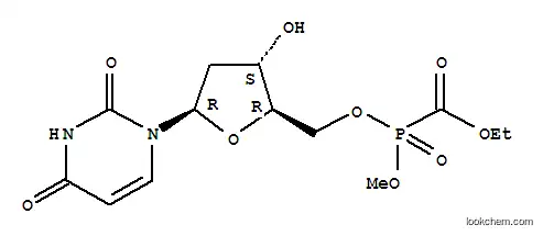 Molecular Structure of 115365-13-4 (Uridine, 2'-deoxy-,5'-[methyl (ethoxycarbonyl)phosphonate] (9CI))