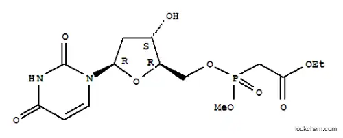 Molecular Structure of 115365-18-9 (Uridine, 2'-deoxy-,5'-[methyl (2-ethoxy-2-oxoethyl)phosphonate] (9CI))