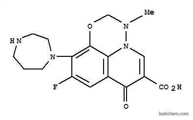 Molecular Structure of 115550-77-1 (10-(1,4-diazepan-1-yl)-9-fluoro-3-methyl-7-oxo-2,3-dihydro-7H-[1,3,4]oxadiazino[6,5,4-ij]quinoline-6-carboxylic acid)