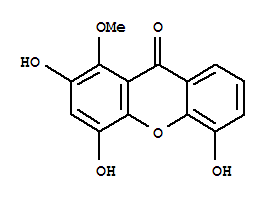 Molecular Structure of 115713-07-0 (9H-Xanthen-9-one,2,4,5-trihydroxy-1-methoxy-)