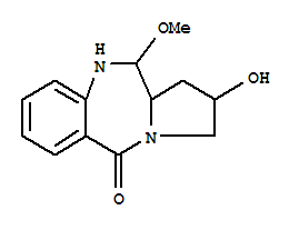 Molecular Structure of 115793-07-2 (5H-Pyrrolo[2,1-c][1,4]benzodiazepin-5-one,1,2,3,10,11,11a-hexahydro-2-hydroxy-11-methoxy- (9CI))
