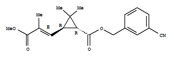 Cyclopropanecarboxylicacid, 3-(3-methoxy-2-methyl-3-oxo-1-propenyl)-2,2-dimethyl-,(3-cyanophenyl)methyl ester, [1R-[1a,3b(E)]]- (9CI)