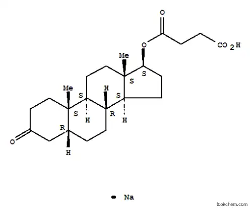 Molecular Structure of 115898-81-2 (Androstan-3-one,17-(3-carboxy-1-oxopropoxy)-, sodium salt, (5b,17b)- (9CI))