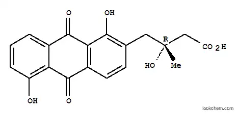 Molecular Structure of 116120-54-8 (2-Anthracenebutanoicacid, 9,10-dihydro-b,1,5-trihydroxy-b-methyl-9,10-dioxo-, (bR)-)