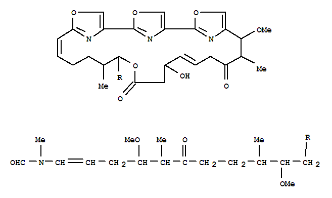 Molecular Structure of 116302-30-8 (Formamide,N-[11-(16-hydroxy-10-methoxy-11,21-dimethyl-12,18-dioxo-3,7,19,27-tetraoxa-29,30,31-triazatetracyclo[24.2.1.12,5.16,9]hentriaconta-2(31),4,6(30),8,13,24,26(29),28-octaen-20-yl)-4,10-dimethoxy-5,9-dimethyl-6-oxo-1-undecenyl]-N-methyl-(9CI))