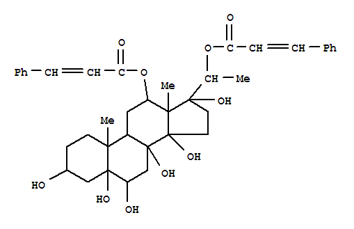 Molecular Structure of 116425-98-0 (Pregnane-3,5,6,8,12,14,17,20-octol,12,20-bis(3-phenyl-2-propenoate), (3b,5a,6b,12b,14b,17a,20S)- (9CI))