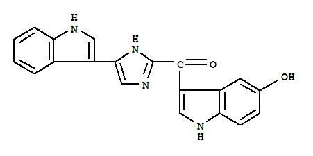 Molecular Structure of 116725-90-7 (Methanone,(5-hydroxy-1H-indol-3-yl)[5-(1H-indol-3-yl)-1H-imidazol-2-yl]-)