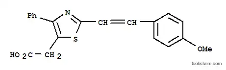Molecular Structure of 116759-09-2 ({2-[(E)-2-(4-methoxyphenyl)ethenyl]-4-phenyl-1,3-thiazol-5-yl}acetic acid)