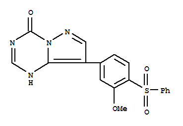 Molecular Structure of 117411-36-6 (Pyrazolo[1,5-a]-1,3,5-triazin-4(3H)-one,8-[3-methoxy-4-(phenylsulfonyl)phenyl]-)