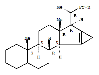 117558-92-6,3'H-Cyclopropa[15,16]chol-15-ene(9CI),Cyclopropa[15,16]cyclopenta[a]phenanthrene,3'H-cyclopropa[15,16]chol-15-ene deriv.;Cyclopropa[15,16]cyclopenta[a]phenanthrene,1,2,3,4,5,6,7,8,9,10,11,12,13,14,17,20-hexadecahydro-10,13-dimethyl-17-(1-methylbutyl)-,[8R-[8a,9b,10a,13a,14b,17a(R*)]]-; [8R-[8a,9b,10a,13a,14b,17a(R*)]]-1,2,3,4,5,6,7,8,9,10,11,12,13,14,17,20-Hexadecahydro-10,13-dimethyl-17-(1-methylbutyl)cyclopropa[15,16]cyclopenta[a]phenanthrene