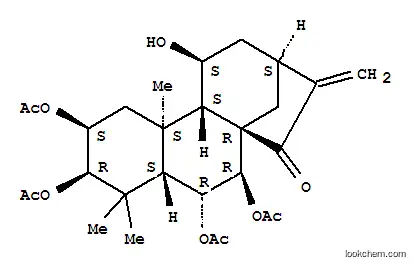 Molecular Structure of 117695-11-1 (Kaur-16-en-15-one,2,3,6,7-tetrakis(acetyloxy)-11-hydroxy-, (2b,3b,6a,7b,11b)- (9CI))