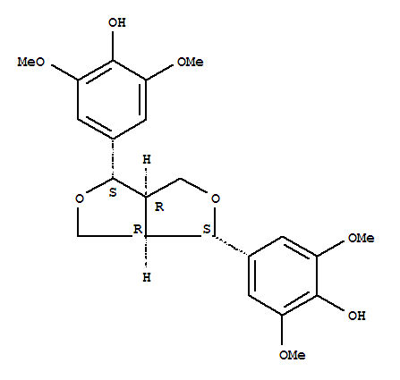 Molecular Structure of 1177-14-6 (Phenol,4,4'-(tetrahydro-1H,3H-furo[3,4-c]furan-1,4-diyl)bis[2,6-dimethoxy-,(1R,3aS,4R,6aS)-rel-)