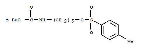 Molecular Structure of 118811-34-0 (Carbamic acid,[5-[[(4-methylphenyl)sulfonyl]oxy]pentyl]-, 1,1-dimethylethyl ester (9CI))