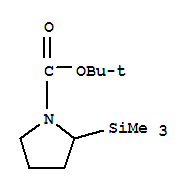 Molecular Structure of 123387-66-6 (1-Pyrrolidinecarboxylicacid, 2-(trimethylsilyl)-, 1,1-dimethylethyl ester)