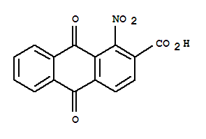 Molecular Structure of 128-67-6 (2-Anthracenecarboxylicacid, 9,10-dihydro-1-nitro-9,10-dioxo-)