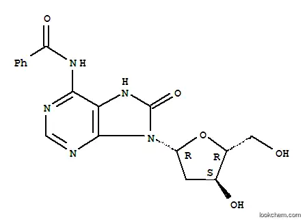 Molecular Structure of 142948-08-1 (N6-BENZOYL-8-HYDROXY-2'-DEOXYADENOSINE)