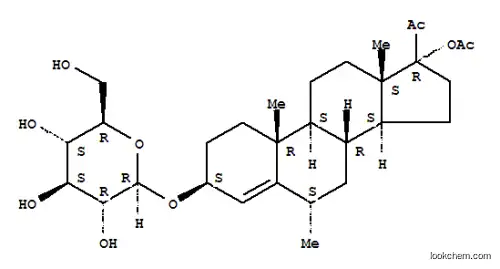 Molecular Structure of 144356-81-0 (17-acetoxy-3-(glucopyransosyl)oxy-6-methylpregn-4-en-20-one)
