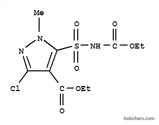 Molecular Structure of 156186-57-1 (3-CHLORO-5-[[(ETHOXYCARBONYL)AMINO]SULFONYL]-1-METHYL-1H-PYRAZOLE-4-CARBOXYLIC ACID, ETHYL ESTER)