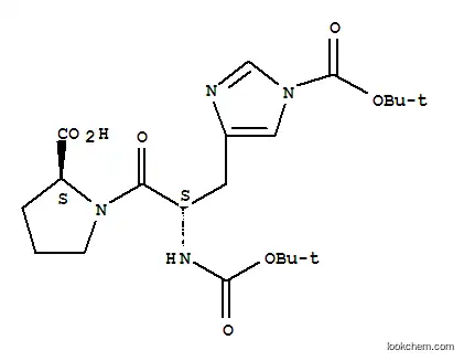 Molecular Structure of 158211-50-8 (Boc-His(Boc)-Pro-OH)