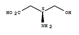 Molecular Structure of 16504-57-7 (Butanoic acid,3-amino-4-hydroxy-, (3S)-)