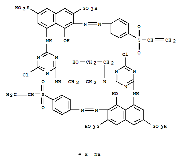 2,7-NAPHTHALENEDISULFONIC ACID, 5-[[4-CHLORO-6-[[2-[[4-CHLORO-6-[[7-[2-[4-(ETHENYLSULFONYL)PHENYL]DIAZENYL]-8-HYDROXY-3,6-DISULFO-1-NAPHTHALENYL]AMINO]-1,3,5-TRIAZIN-2-YL]AMINO]ETHYL](2-HYDROXYETHYL)A