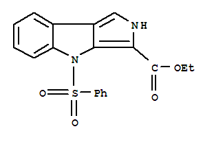 Molecular Structure of 182258-03-3 (Pyrrolo[3,4-b]indole-3-carboxylicacid, 2,4-dihydro-4-(phenylsulfonyl)-, ethyl ester)