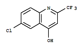 Molecular Structure of 18706-21-3 (4-Quinolinol,6-chloro-2-(trifluoromethyl)-)
