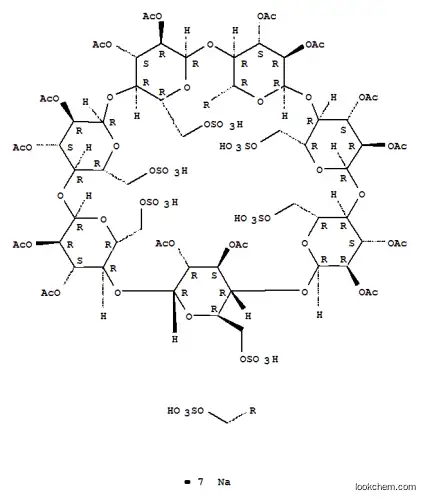 Molecular Structure of 196398-66-0 (HEPTAKIS(2 3-DI-O-ACETYL-6-O-SULFO)-(B)&)