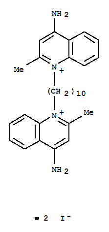 Quinolinium,1,1'-(1,10-decanediyl)bis[4-amino-2-methyl-, iodide (1:2)